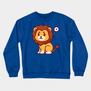 Cute Lion Sitting Cartoon Crewneck Sweatshirt